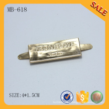 MB618 2016 Nueva insignia de encargo del bolso del metal del oro de la insignia